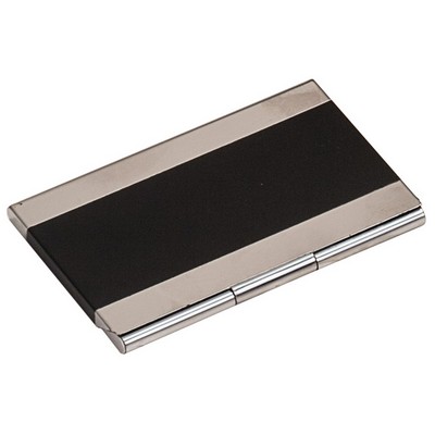 Black Metal Business Card Holder, Laserable, 3-3/4" x 2-1/2"