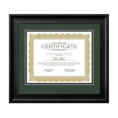 Fleetwood Certificate Frame - Black/Forest Green 8½"x11"