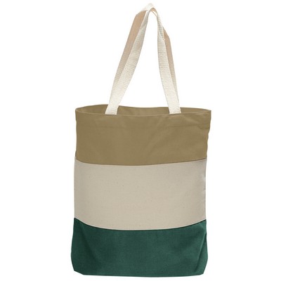 12 Oz. Q-Tees of California® Canvas Tri-Color Tote