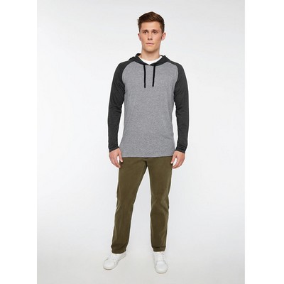 LAT™ Unisex Hooded Raglan Long Sleeve Fine Jersey T-Shirt