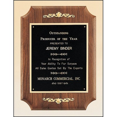 Manchester Series American Walnut Plaque w/Furniture Finish & Casting Accents (9"x 12")