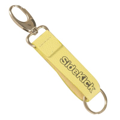 Leather Key Tag with Dog Hook Closure & Spring Steel Key Ring (3.54"x0.98")