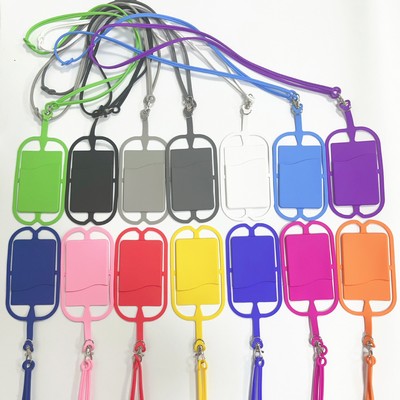 Silicone Lanyard With Phone Holder & Wallet