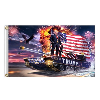 Trump Tank Flag 2020 President Banner 3 x 5 Feet