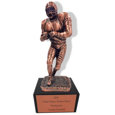 11" Antique Bronze Electroplated Football Player Trophy