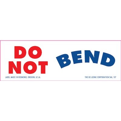 Do Not Bend Paper Labels - 1" x 3"