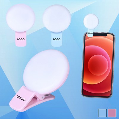 Phone Selfie Round LED Ring Fill Light Recharging w/Clip