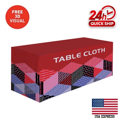 4' Premium Fitted 3-Sided Table Cover w/Open Back