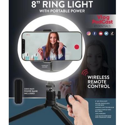 Vivitar® 8" Ring Light w/Portable Power