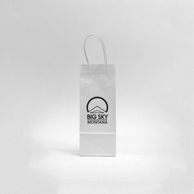 White Kraft Paper Shopping Bag (5.25"x3.5"x13")