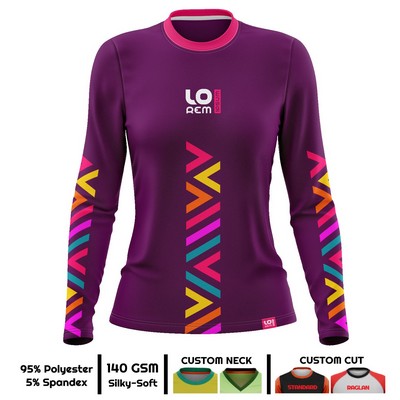 Women's Full Sublimation 160G Brushed Milk Silk Long Sleeve T-Shirt