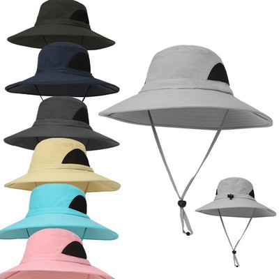 Wide Brim Bucket Fishing Hats witn ventilated Mesh window