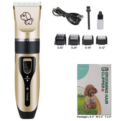 Electric Quiet Low Noise Dog Grooming Kit; Rechargeable Cordless Pet Hair Thick Coats Clippers