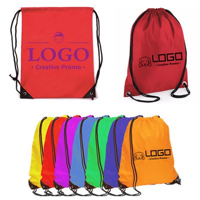 210D Polyester Backpack Drawstring Cinch Bag