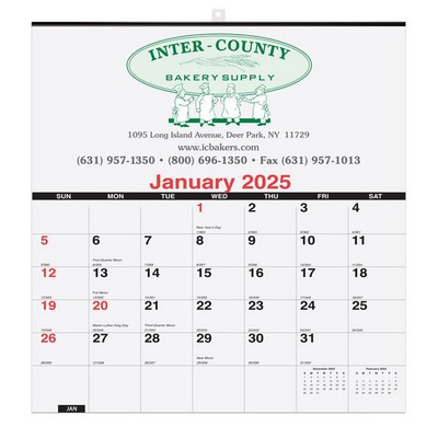 Deluxe Wall Pad Calendar (2 Color Imprint)