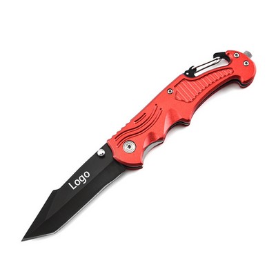 Stainless Steel Folding Pocket Knife with Key Chain