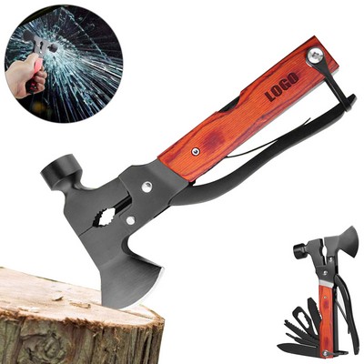 Wooden Panel Multi Emergency Hammer w/Axe