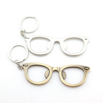 Glasses Shaped Metal Bottle Opener Key Chain