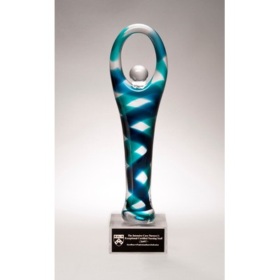 Victory Art Glass Award on Clear Glass Base (3.25 x 12.25)