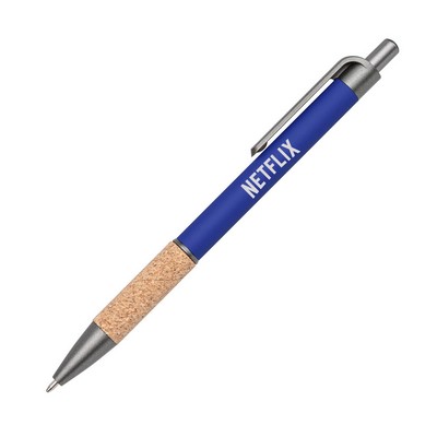 Otto Aluminum Pen w/Cork Grip - Blue