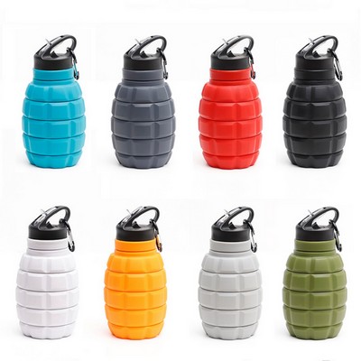 580ml Collapsible Silicone Grenade Water Bottle