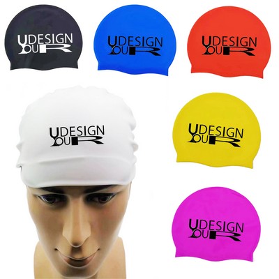 Solid Color Silicone Swim Cap