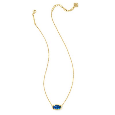 Kendra Scott Elisa Gold Short Pendant Necklace in Navy Abalone