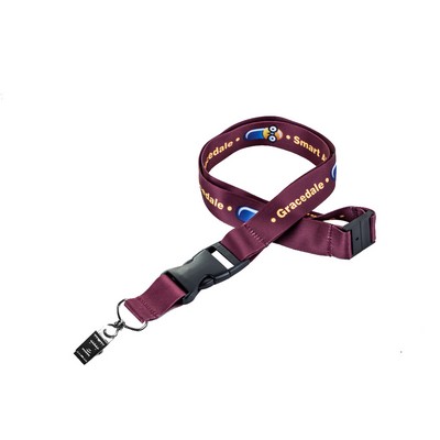 3/4" Full Color Lanyards with Safety breakaway & Buckle release