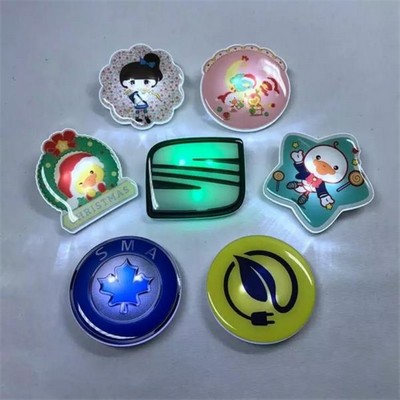 Custom Acrylic Light-Up Badge Pin