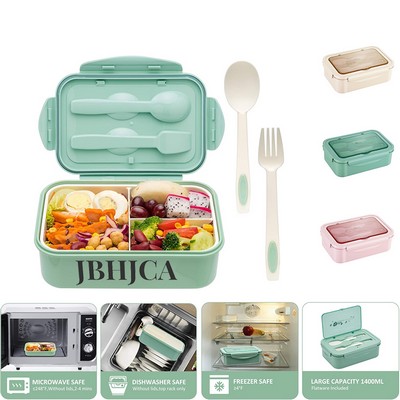 Lunch Bento Boxes With Built-In Utensil Set