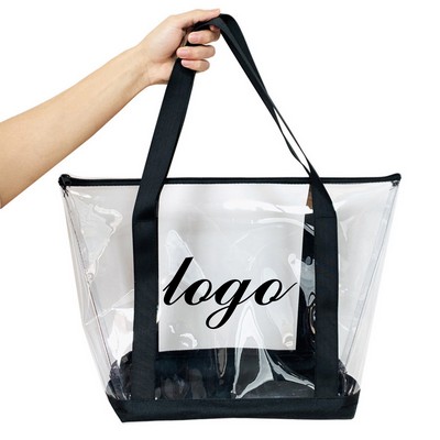 Clear Security Zipper Tote Bag