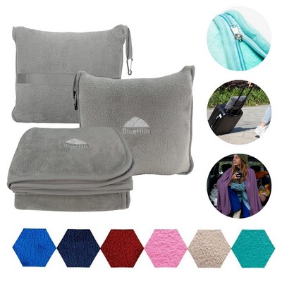 Premium Soft Long Travel Blanket Pillow