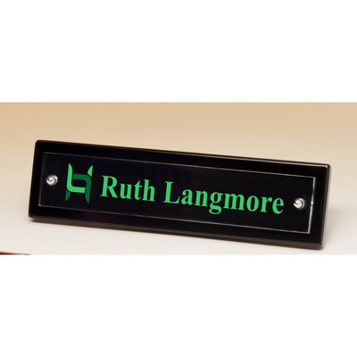 UV Printed Black-Piano Finish Nameplate with Acrylic Engraving Plate