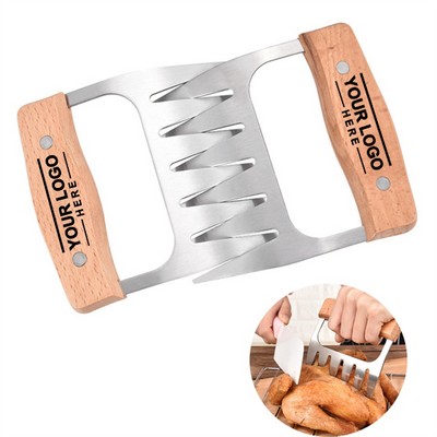 BBQ Meat Claws with Durable Wood Handles for Easy Shredding