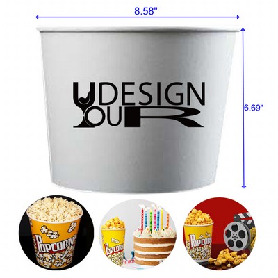 4.4L Disposable Paper Popcorn Buckets Cups Containers for Movie Nights Carnivals Birthday Parties