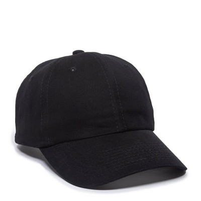 Unstructured Brushed Twill Cap w/Solid Back & Hook & Loop Closure