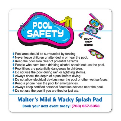 Health & Safety Laminated Pool Safety Magnet