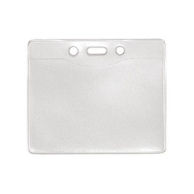 4.30" W x 3.56" H - Horizontal Clear Vinyl Badge Holder (Blank)