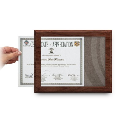 Walnut Composite Certificate Plaque (10 1/2"X13")