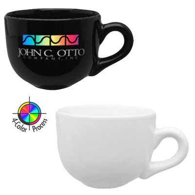 14oz Vitrified White Latte Bowl Mug - 4 Color Process