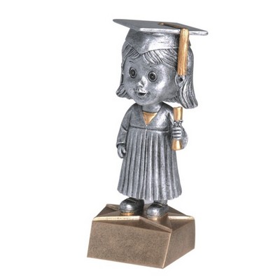 Resin Female Graduate Bobble Head (6")