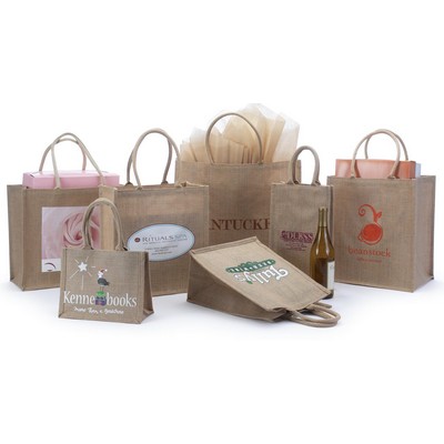 Jute with Cane Handle Shopping Bags