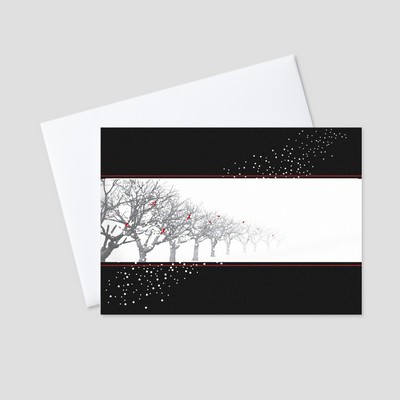 Winter Snowstorm Holiday Greeting Card w/Front Cover Personalization