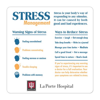 Health & Safety Laminated Stress Management Magnet