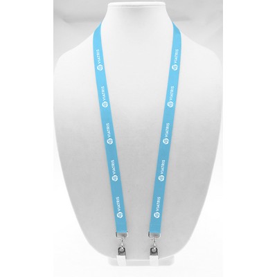 5/8" Silkscreened Flat Lanyard w/ Double Standard Attachment