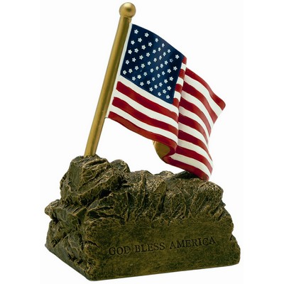 U.S. Flag, Full Color Resin Sculpture - 4"