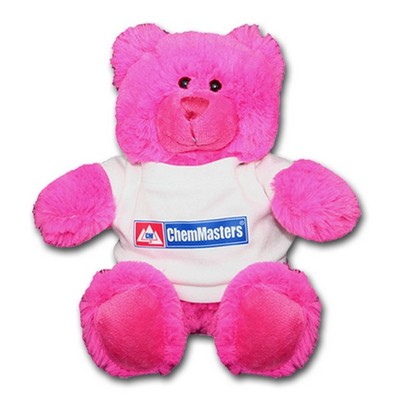 Colorful Cuties 8" Sitting Bear - Hot Pink