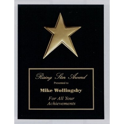 Black Matte Finish Plaque w/Gold Star (8" x 10")