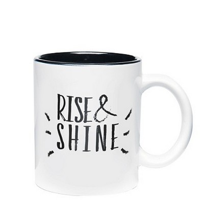 11 Oz. 2-Tone Ceramic Mug (White/Black)