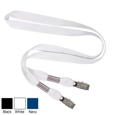 5/8" Organic Cotton Lanyard w/ Double Ended Bulldog Clip (Blank)